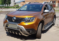 Renault Duster 2018–2024 Predný ochranný rám bez nápisu WT003 (nerez) fotografia 4