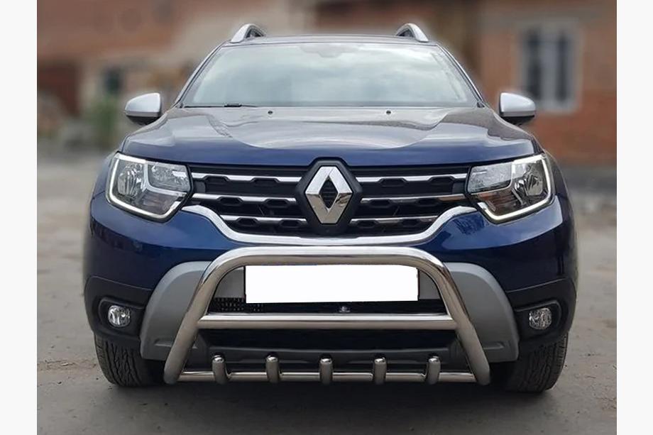 Dacia Duster 2018–2024 Predný ochranný rám bez nápisu WT003 (nerez) Image