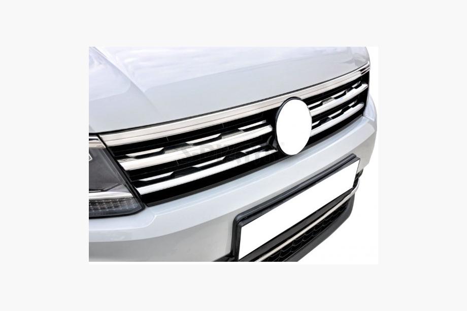 Volkswagen Tiguan 2016–2023 Chrómové lišty na okraj masky a svetiel 2016-2020 (3 ks, nerez) Fotografia 3