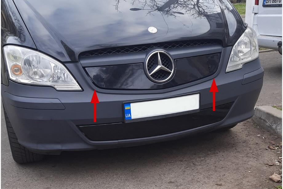 Mercedes Vito W639 2004–2014 Zimná clona na mriežku chladiča V1 (2010-2015) Lesklá Image