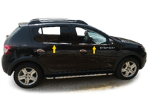 Dacia Sandero 2013–2020 Ozdobné lišty okien (nerez) Carmos - turecká oceľ fotografia 1