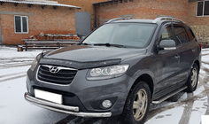 Hyundai Santa Fe 2 2006–2012 Predný ochranný rám ST014 (nerez) fotografia 2