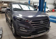 Hyundai Tucson TL 2016–2021 Predný ochranný rám ST014 (nerez) fotografia 2