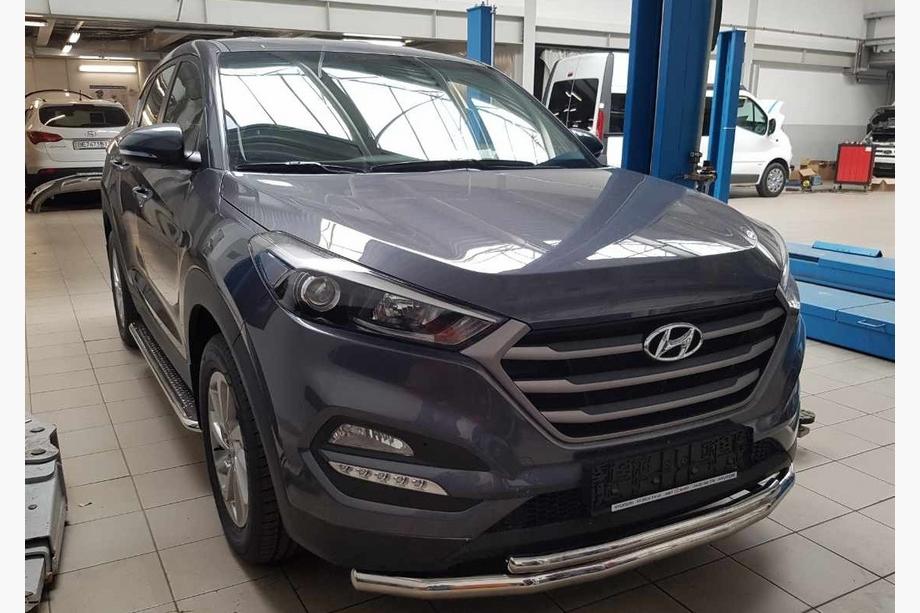 Hyundai Tucson TL 2016–2021 Predný ochranný rám ST014 (nerez) Ø60/42 mm Fotografia 2