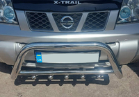 Nissan X-trail T30 2002–2007 Predný ochranný rám QT006 (nerez) fotografia 1