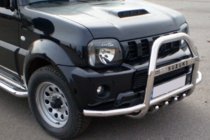 Suzuki Jimny 1998–2018 Predný ochranný rám QT007-Exclusive (s nápisom, nerez) fotografia 4