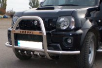Suzuki Jimny 1998–2018 Predný ochranný rám QT007-Exclusive (s nápisom, nerez) fotografia 3