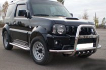 Suzuki Jimny 1998–2018 Predný ochranný rám QT007-Exclusive (s nápisom, nerez) fotografia 2