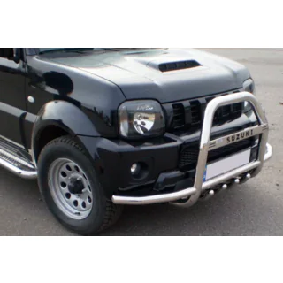 Predný ochranný rám QT007-Exclusive (s nápisom, nerez) Suzuki Jimny 1998–2018 fotografia 4
