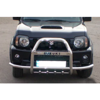 Predný ochranný rám QT007-Exclusive (s nápisom, nerez) Suzuki Jimny 1998–2018 fotografia 1