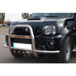 Predný ochranný rám QT007-Exclusive (s nápisom, nerez) Suzuki Jimny 1998–2018 fotografia 3