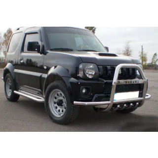 Predný ochranný rám QT007-Exclusive (s nápisom, nerez) Suzuki Jimny 1998–2018 fotografia 2