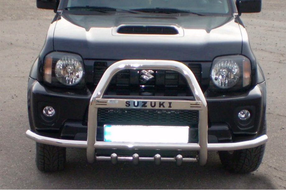 Suzuki Jimny 1998–2018 Predný ochranný rám QT007-Exclusive (s nápisom, nerez) Image