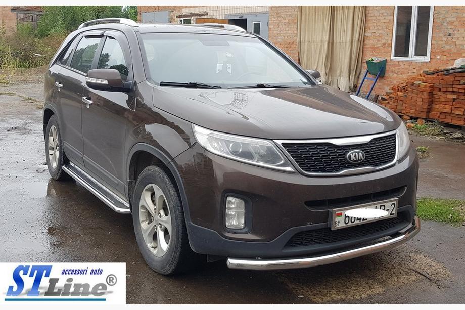 Kia Sorento II XM 2009–2014 Predný ochranný rám ST008 (2013-2015, nerez) Fotografia 2