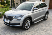 Skoda Kodiaq 2016–2023 Bočné nášľapy Allmond Grey (2 ks, hliník) fotografia 1