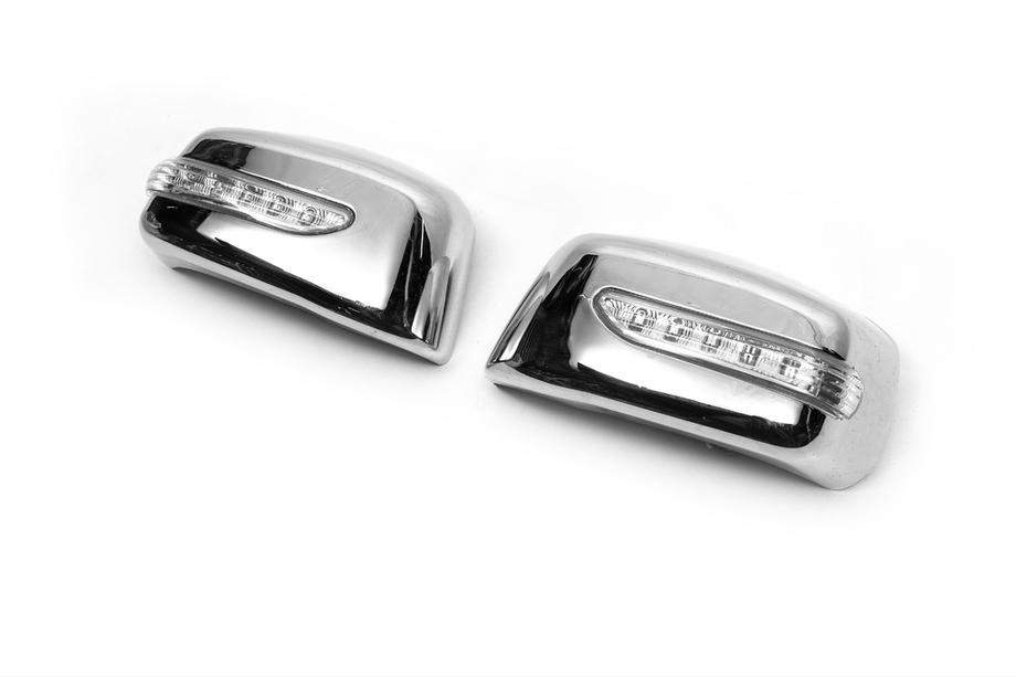 Nissan Tiida 2004–2011 Chrómové kryty zrkadiel s LED (2 ks, plast) Fotografia 2