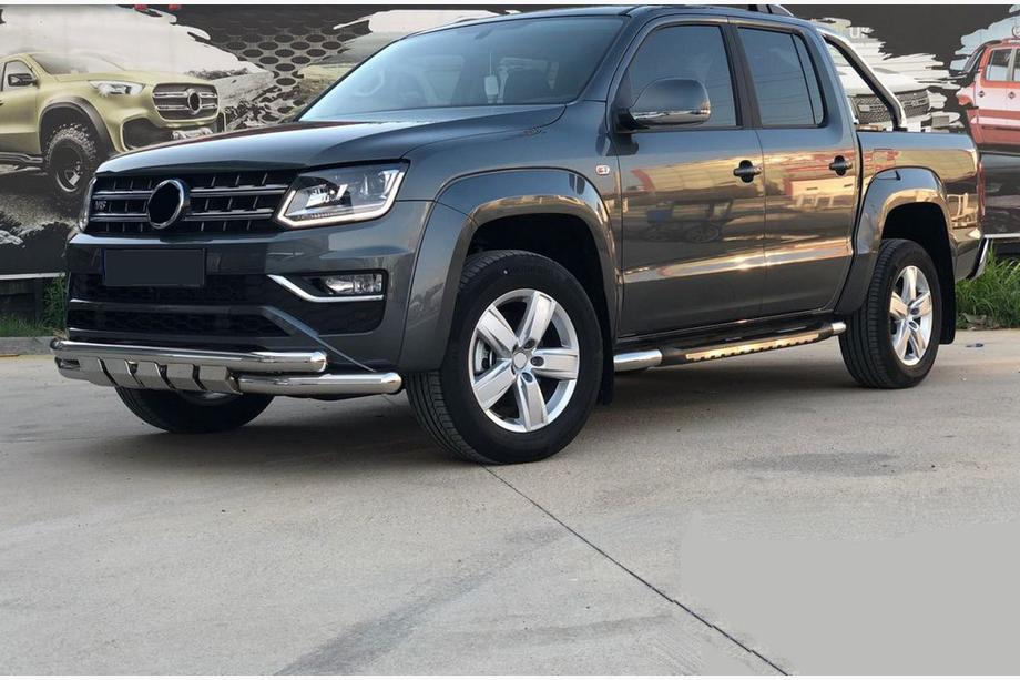 Volkswagen Amarok 2010–2022 Predný ochranný rám F3-08.7 (nerez) Fotografia 4