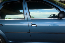 Dacia Logan I 2005–2008 Chrómové okenné lišty (4 ks, nerez) OmsaLine – talianska nehrdzavejúca oceľ fotografia 1