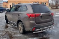 Mitsubishi Outlander 2012–2021 Zadný ochranný rám AK004-2 (nerez) fotografia 3