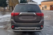 Mitsubishi Outlander 2012–2021 Zadný ochranný rám AK004-2 (nerez) fotografia 2