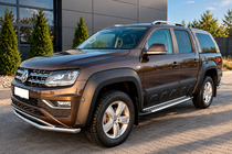 Volkswagen Amarok 2010–2022 Bočné nášľapy Allmond Grey (2 ks, hliník) fotografia 2