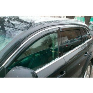 Okenné deflektory s chrómovou lištou (4 ks, HIC) Audi Q7 2005–2015 fotografia 1