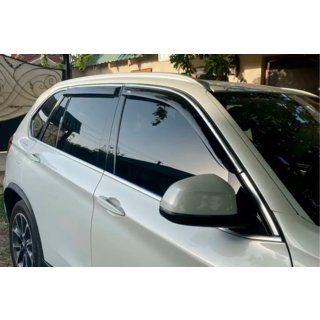 Okenné deflektory s chrómovou lištou (4 ks, HIC) BMW X5 F15 2013–2018 fotografia 4