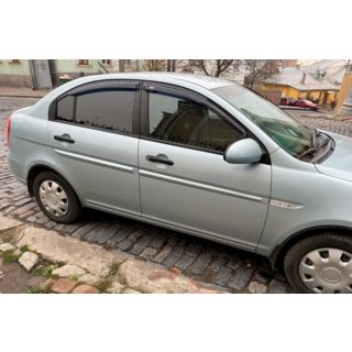 Deflektory okien (4 ks, HIC) Hyundai Accent 2006–2010 fotografia 2