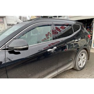 Okenné veterné deflektory s chrómovou lištou Long (4 ks, HIC) fotografia 1