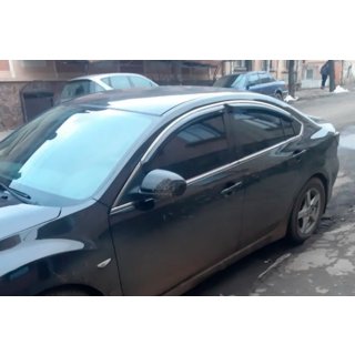 Okenné deflektory s chrómovou lištou SD (4 ks, HIC) fotografia 1