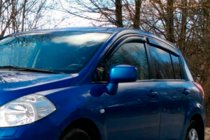Nissan Tiida 2004–2011 Okenné deflektory HB (4 ks, HIC) fotografia 6