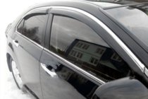 Toyota Camry 2011–2017 Okenné deflektory s chrómovou lištou (2011-2017 EU / 2011-2014 USA, 4 ks, HIC) fotografia 9