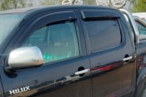 Toyota Hilux 2006–2015 Deflektory okien (4 ks, HIC) fotografia 1