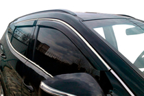 Hyundai Santa Fe 3 2012–2018 Okenné deflektory s chrómovou lištou (4 ks, HIC) fotografia 6