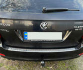 Skoda Superb 2009–2015 Nástupná lišta na zadný nárazník Carmos V1 (SW, nerez) fotografia 1