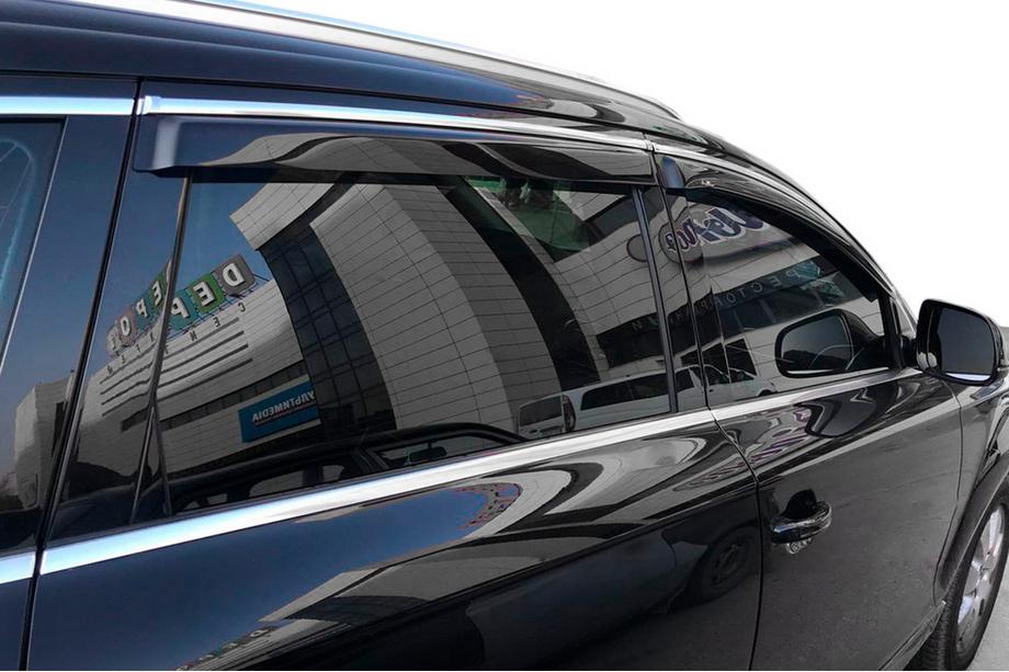 Skoda Superb 2009–2015 Okenné deflektory s chrómovou lištou SD (4 ks, HIC) Image