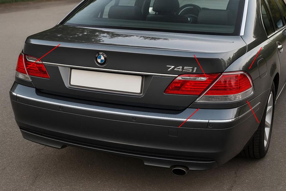 BMW 7. séria E65/66 2001–2008 Kryty zadných svetiel (2 ks, ABS) Image