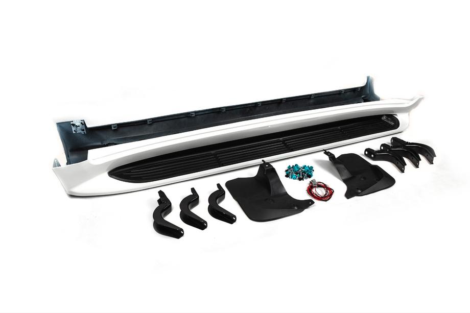 Toyota Land Cruiser 200 2007–2021 Bočné nášľapy s LED (dizajn 2015-2020) Biela farba Fotografia 7