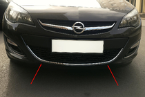 Opel Astra J 2009–2015 Nerezová ochranná lišta na predný nárazník OmsaLine (nerez) fotografia 1