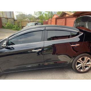 Okenné deflektory s chrómovou lištou (4 ks, Niken) Hyundai Elantra (AD) 2015–2020 fotografia 2