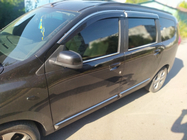 Dacia Lodgy 2012–2022 Okenné deflektory s chrómovou lištou (4 ks, Niken) fotografia 3