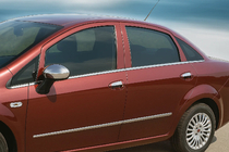 Fiat Linea 2006–2018 Vonkajšie lišty okien (8 dielov, nerez) OmsaLine – talianska nehrdzavejúca oceľ fotografia 1