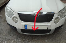 Skoda Yeti 2009–2017 Zimná clona na masku chladiča (spodná, 2009-2013) fotografia 2