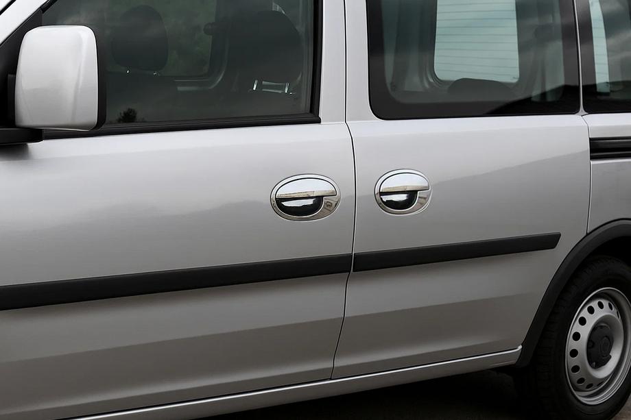 Opel Combo 2002–2012 Kryty kľučiek s rámikom (3‑dverové, nerezová oceľ) Image