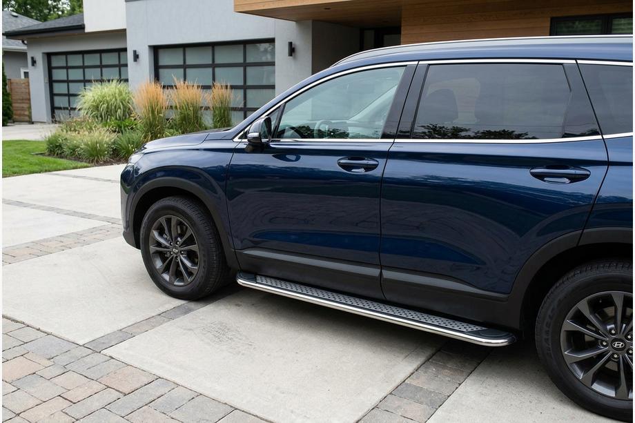 Hyundai Santa Fe 4 2018–2023 Bočné nášľapy Maydos V2 (2 ks, hliník/nehrdzavejúca oceľ) Image