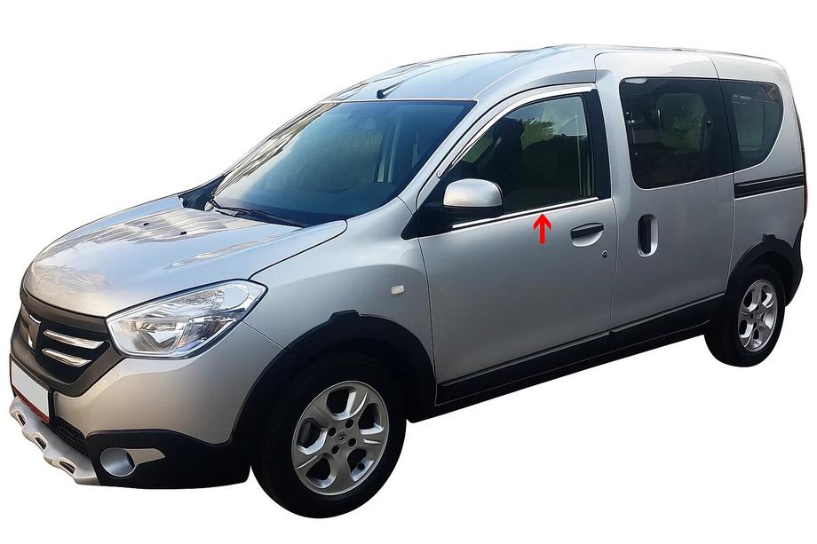 Renault Dokker 2013–2022 Okenné lišty (2 ks, nerez) Carmos - turecká oceľ Image