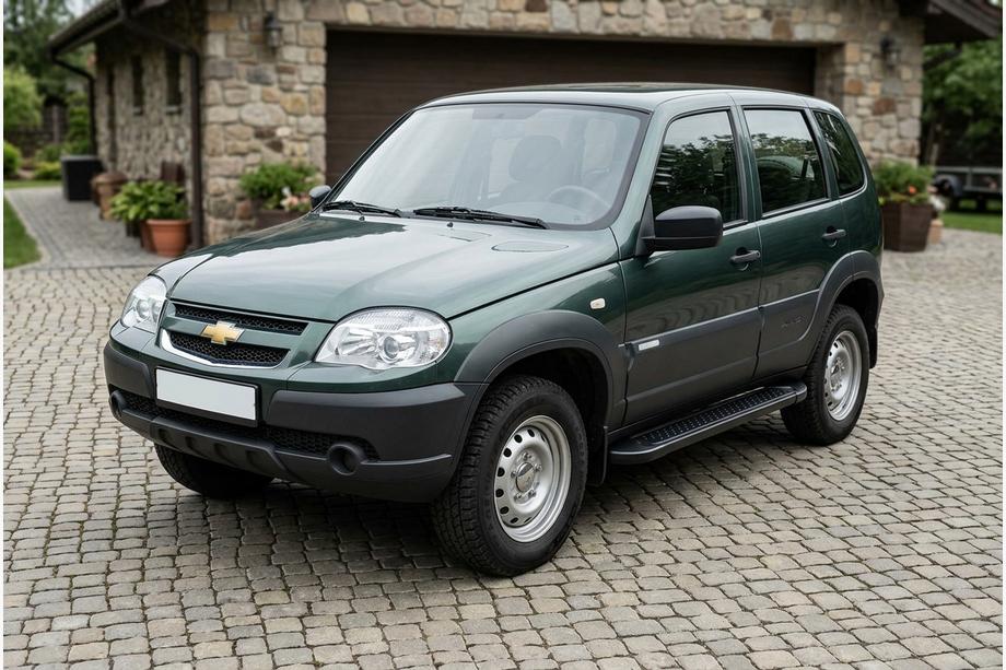 Chevrolet Niva 1998–2020 Bočné nášľapy Allmond Black (2 ks, hliník) Image