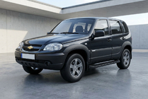 Chevrolet Niva 1998–2020 Bočné prahy Tayga Black (2 ks, hliník) fotografia 1