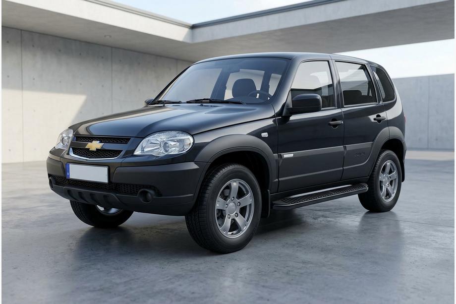 Chevrolet Niva 1998–2020 Bočné prahy Tayga Black (2 ks, hliník) Image