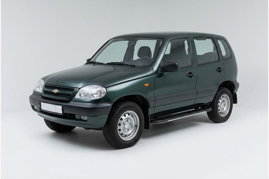 Chevrolet Niva 1998–2020 Bočné nášľapy Bosphore Grey (2 ks, hliník) Image